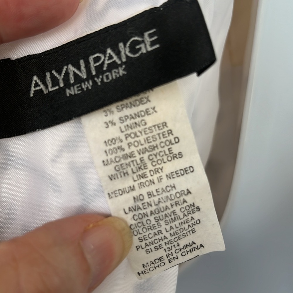Alyn Paige white and black midi dress size 13/14 - Picture 9 of 10